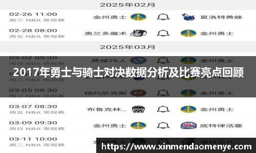2017年勇士与骑士对决数据分析及比赛亮点回顾
